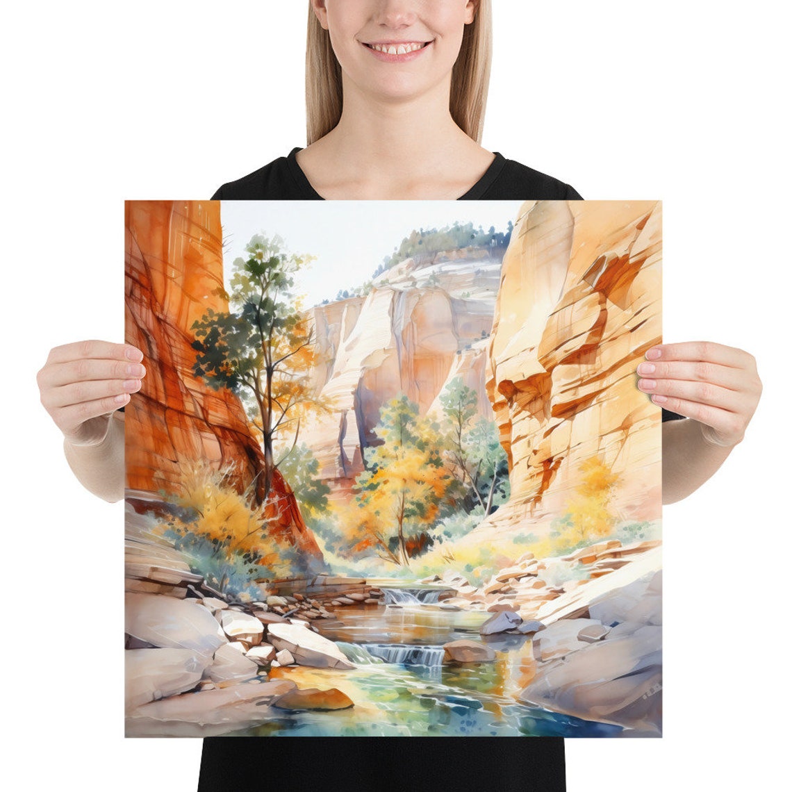 Zion National Park - Watercolor Travel Art - Image 3