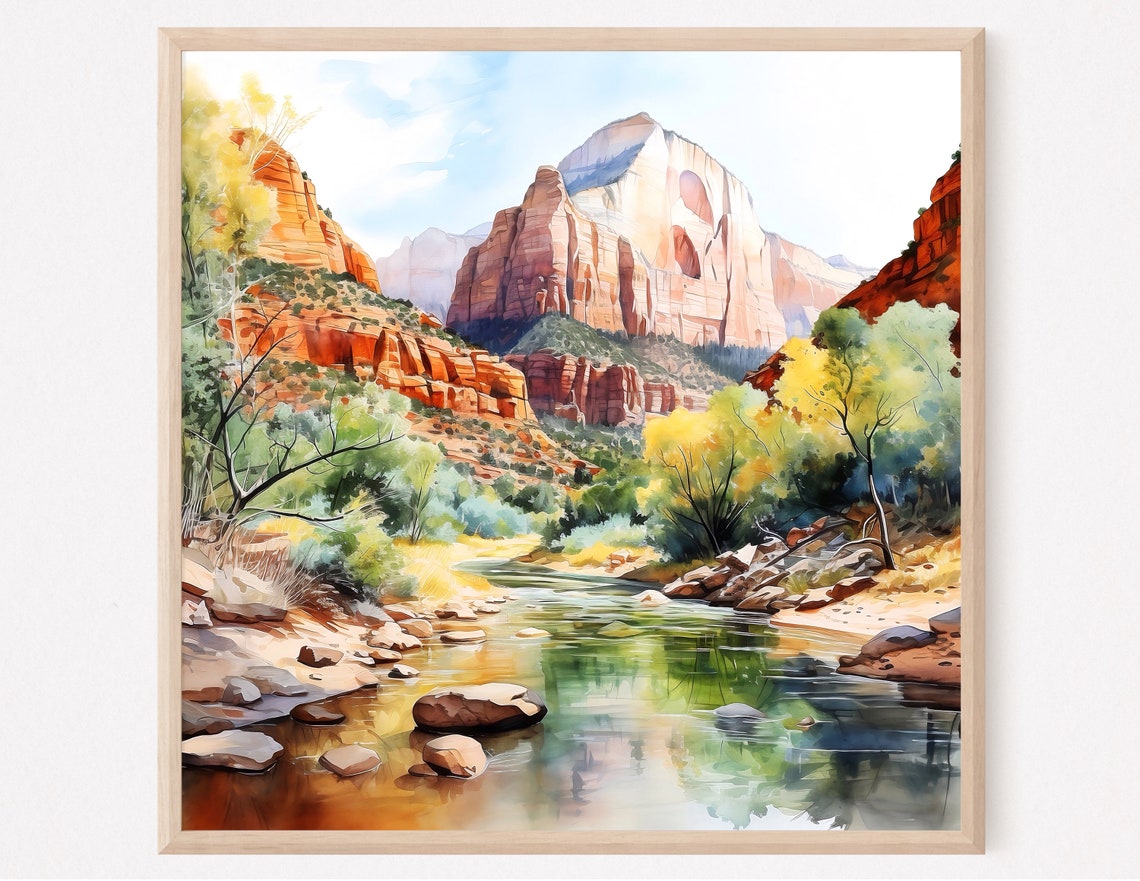 Zion National Park - Watercolor Art - Image 2