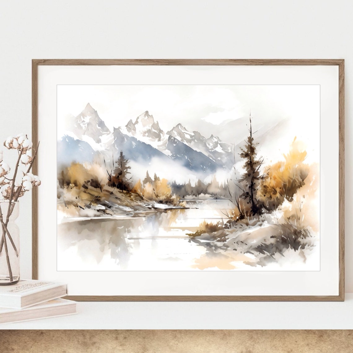 Grand Teton National Park Painting Western Decor Mountain Print Nature Wall Decor Mountainscape Wall Decor Home Decor Gift Art - Image 2