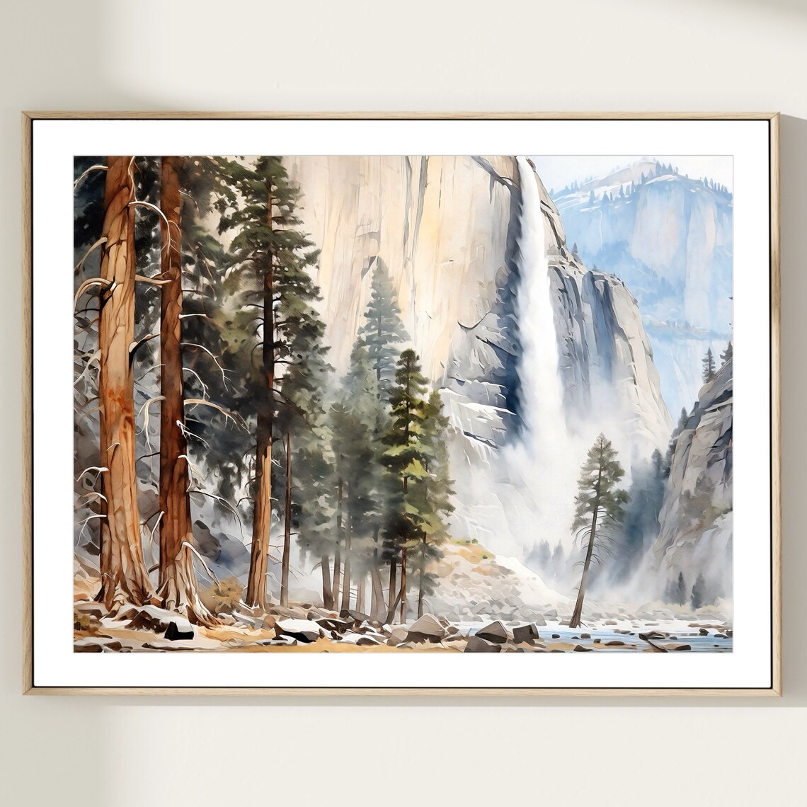Yosemite National Park Watercolor Travel Poster - Image 2