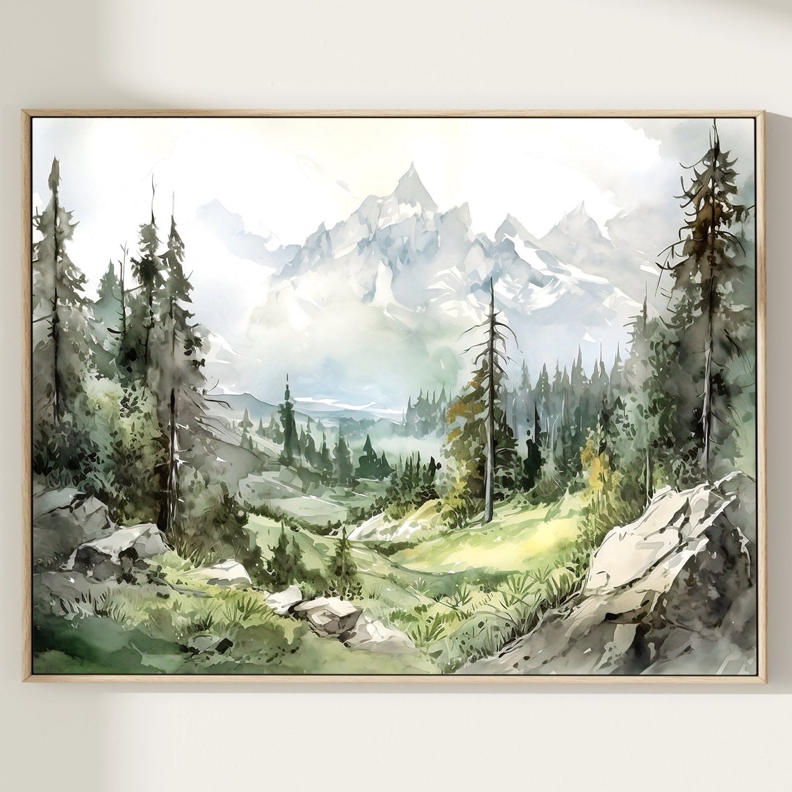Grand Teton National Park Watercolor Art Print - Image 3
