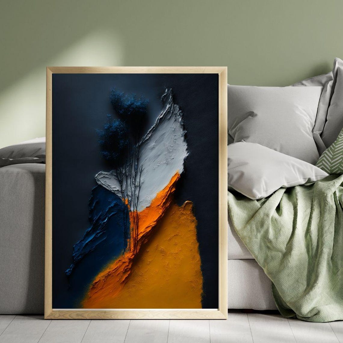 Abstract Landscape Art Modern Minimalist Mountain Scene Bold Color Wall Art Nature Inspired Decor - Image 3