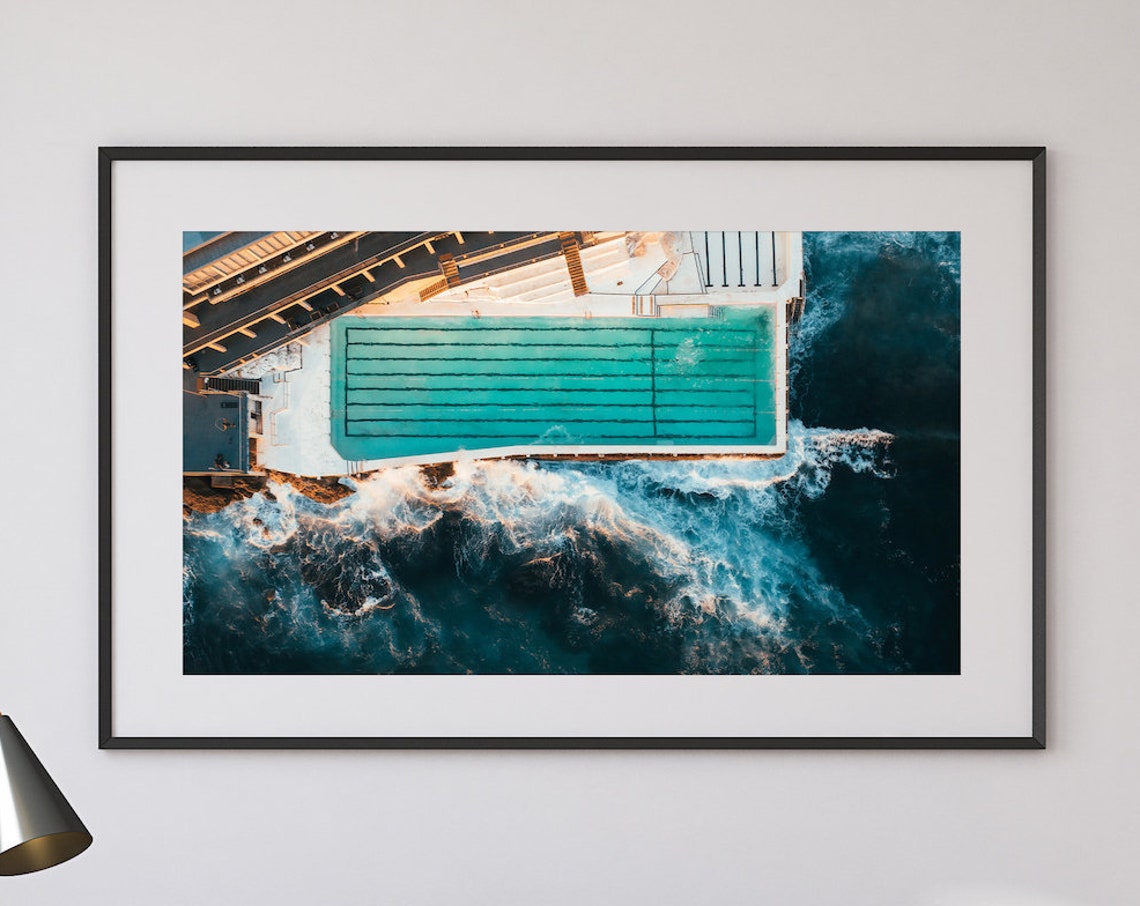Bondi Beach Icebergs Ocean Pool Aerial Waves Crashing Sydney Poster - Image 3