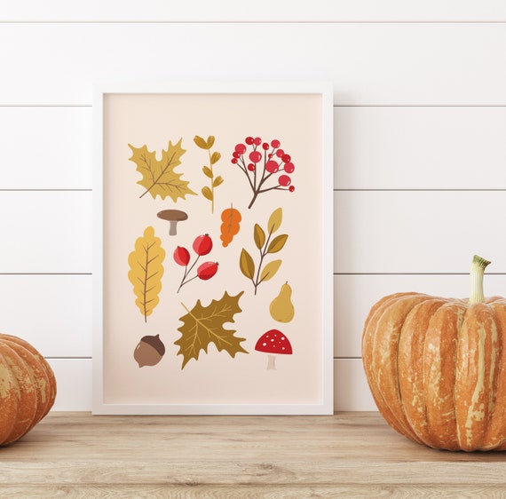 Autumn Leaves Botanical Fall Decor Art Print