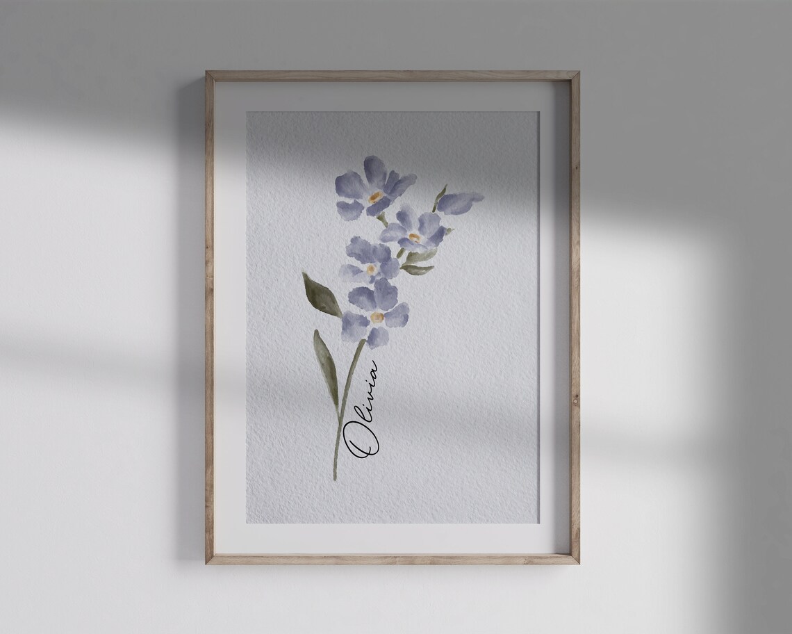 Custom Forget Me Not Personalized Remembrance Art Print - Image 2