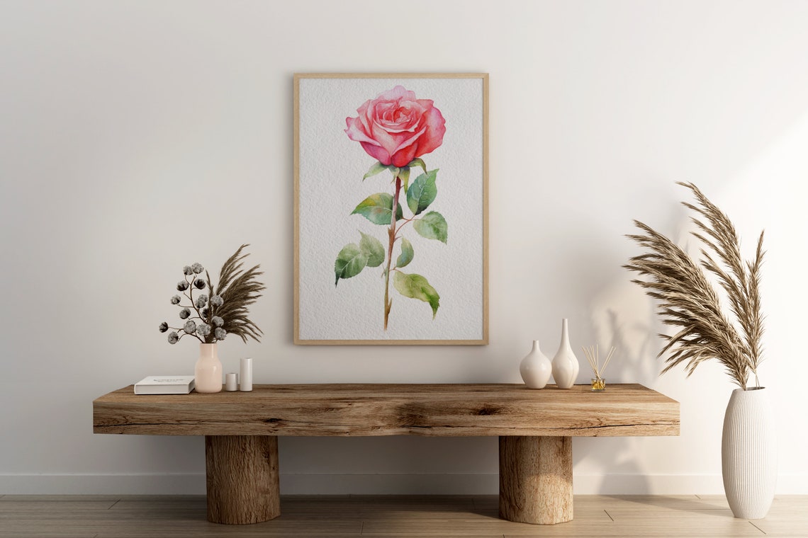 Murphy Personalized Pink Carnation Watercolor Single Bloom Poster - Image 4