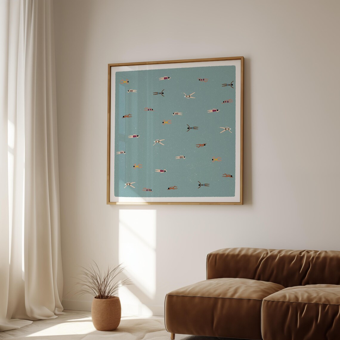 Tiny Women Swimming In Pool, Minimalist Art Print - Image 4