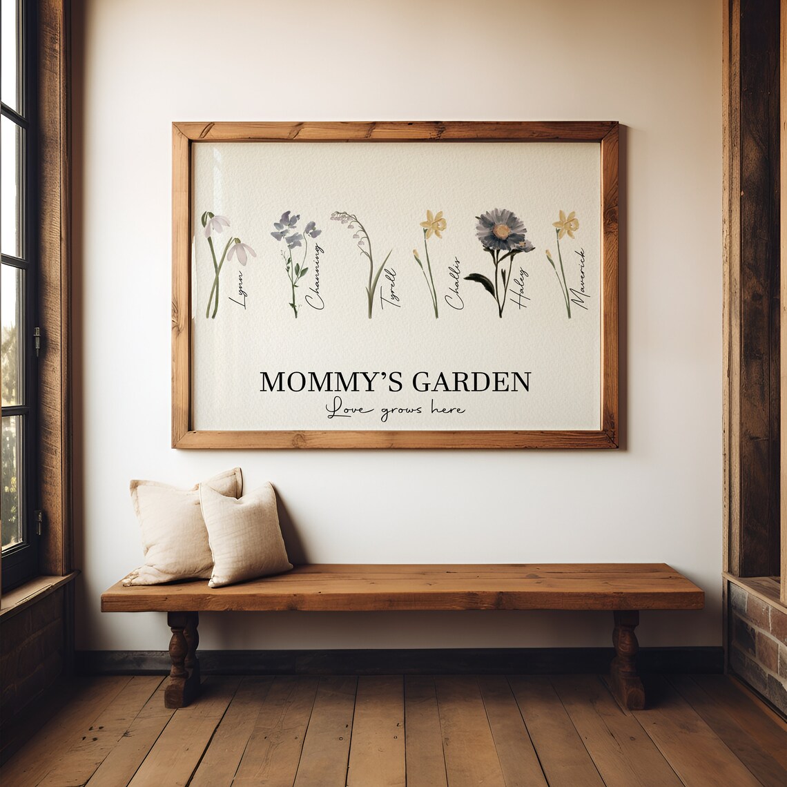 Grandma's Garden Birth Month Flowers Watercolor Art Print - Image 4