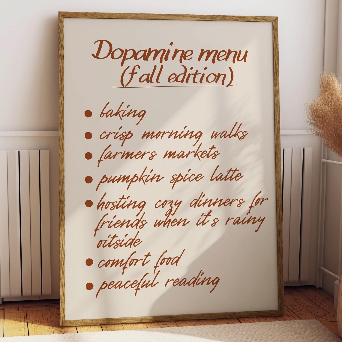 Dopamine Menu Fall Edition Handwritten Poster for Cozy Autumn Living