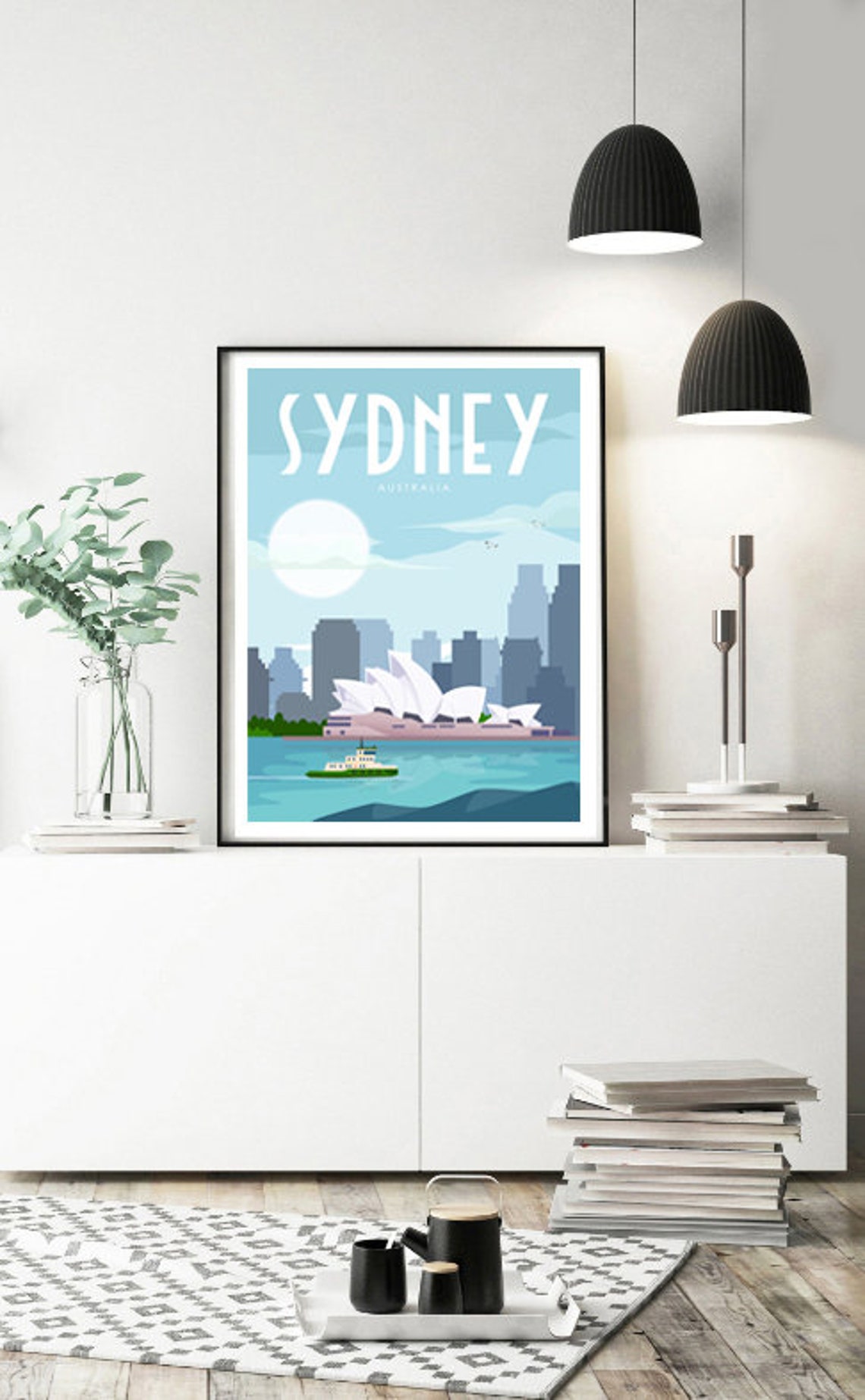 Sydney Australia Opera House Harbour Ferry Retro Travel Poster - Image 2