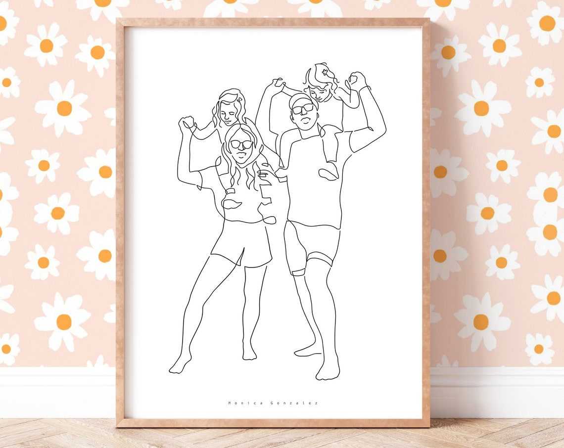Custom Family Portrait Custom Line Drawing From Photo Personalised Family Portrait Line Art Meaningful Gifts Family Portrait Painting - Image 8