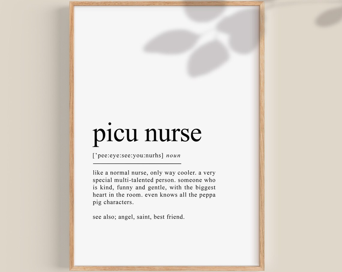 Picu Nurse Definition, Nurse Gift Art Print
