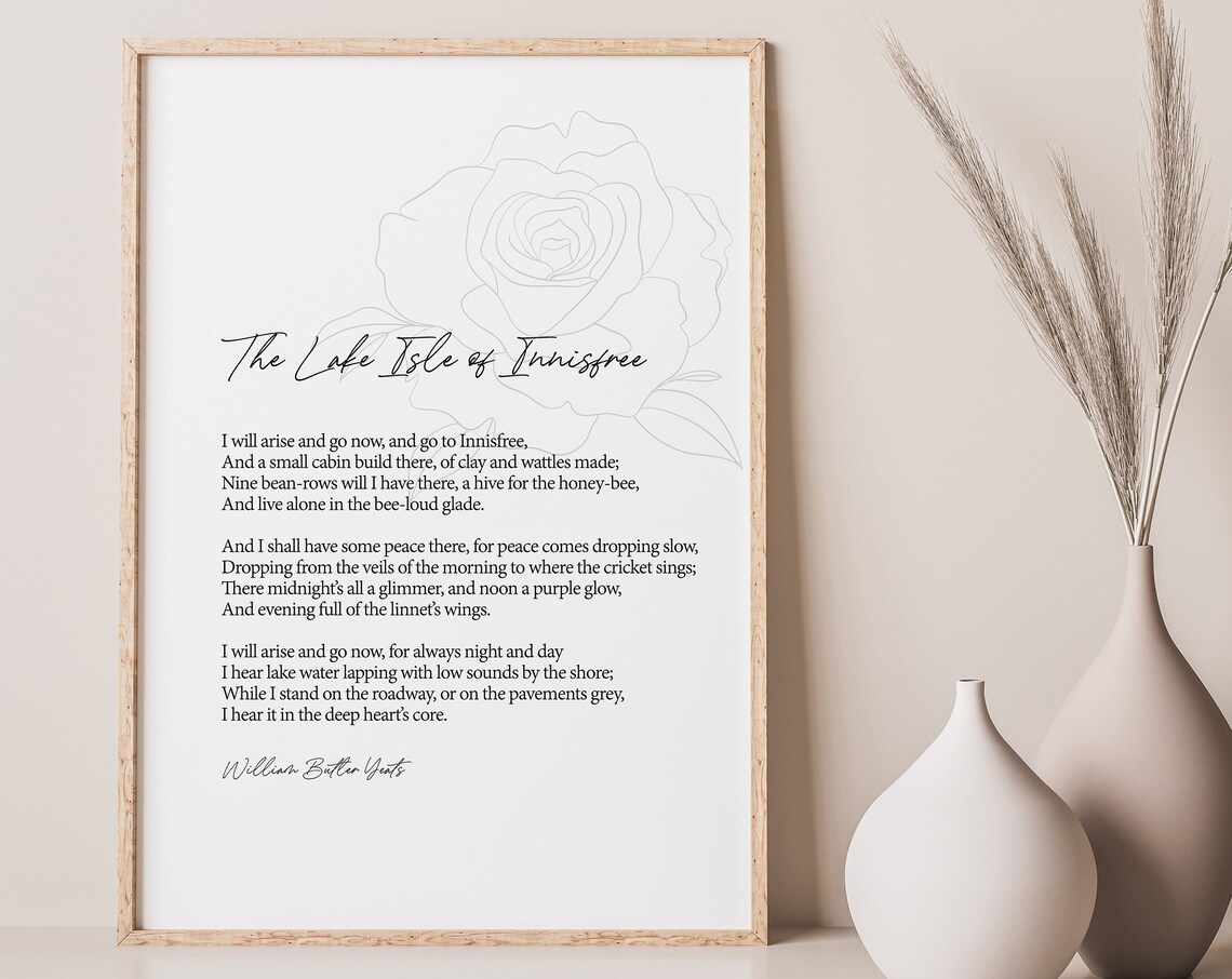 William Butler Yeats, Lake Isle of Innisfree Art Print - Image 2