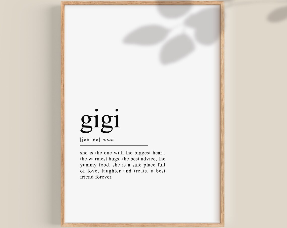 Gigi Definition Art Print, Gift for Grandma