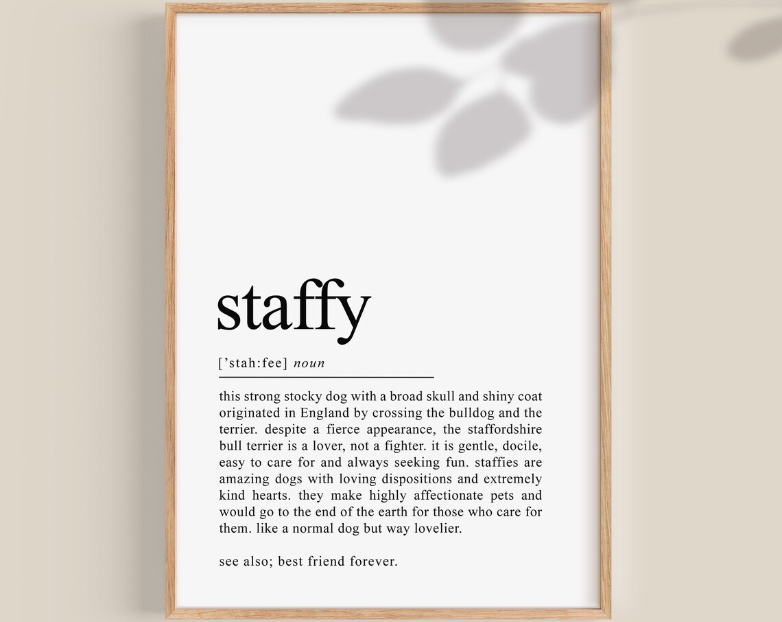 Staffordshire Bull Terrier Definition Art Print