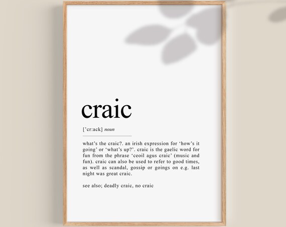 Ireland Funny Irish Craic Bar Decor Art Print