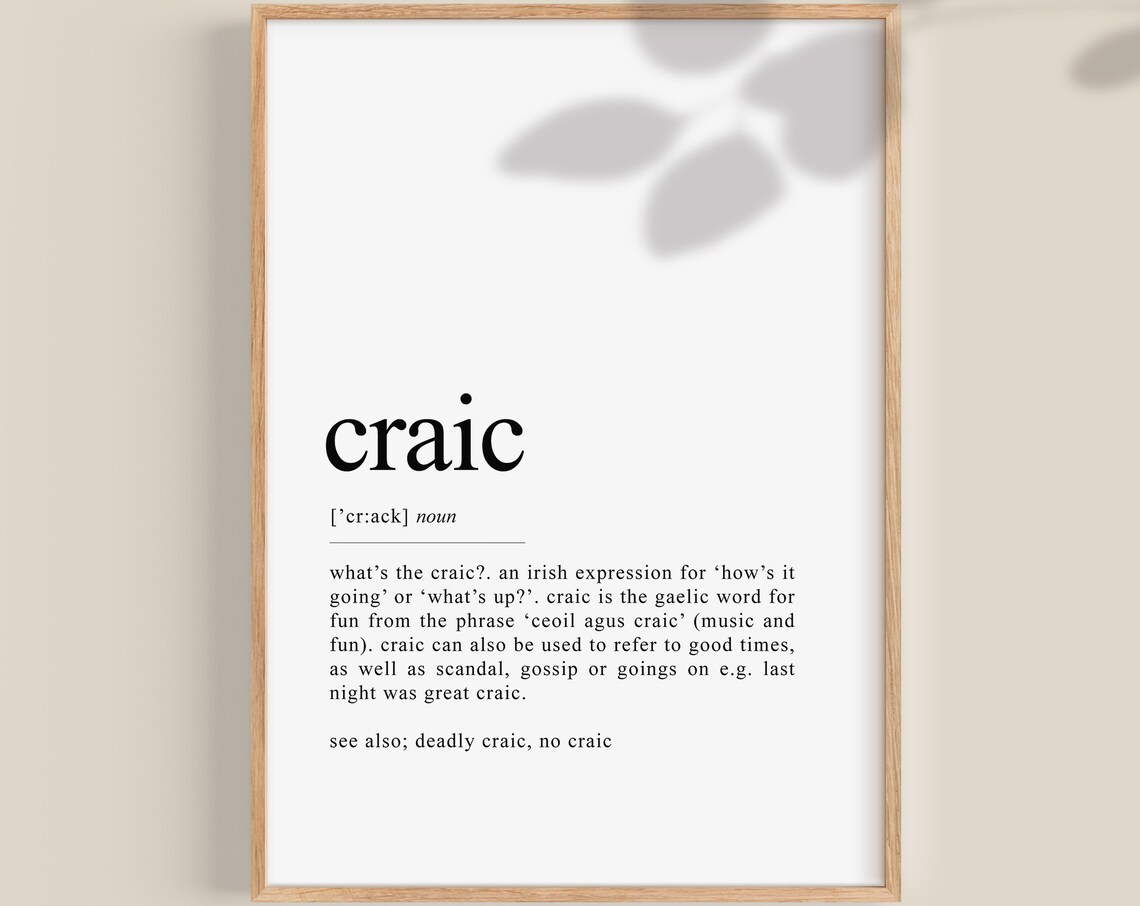 Ireland Funny Irish Craic Bar Decor Art Print
