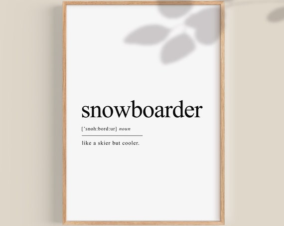 Snowboarder Print, Snowboarding Decor Wall Art