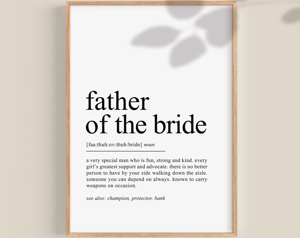 Father Of The Bride Gift, Personalized Wedding Art