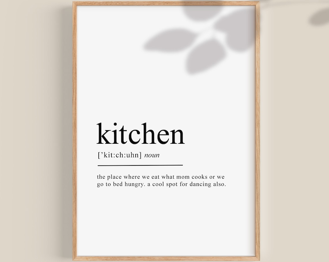 Funny Kitchen Dictionary Definition Humorous Wall Decor Art Poster