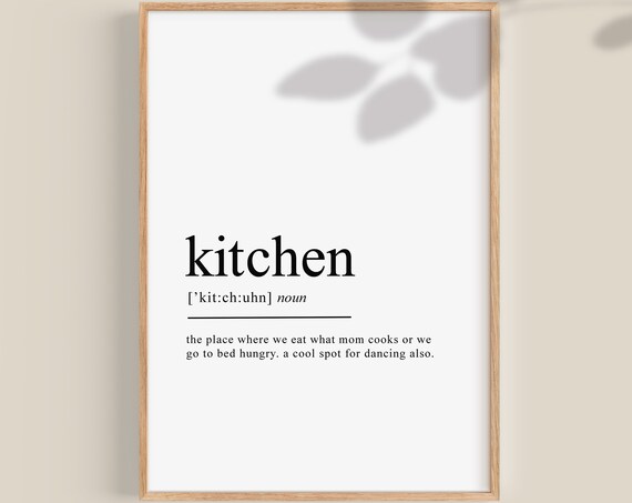 Kitchen Definition Print Kitchen Wall Decor Kitchen Art Prints Funny Kitchen Wall Art Dictionary Art