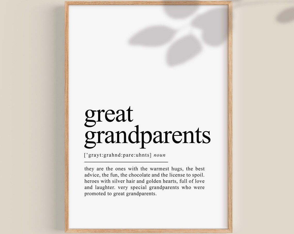 Great Grandparents Definition Art Print, Personalized
