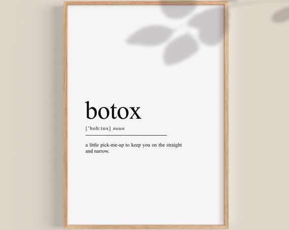 Botox Definition Funny Salon Wall Art Print
