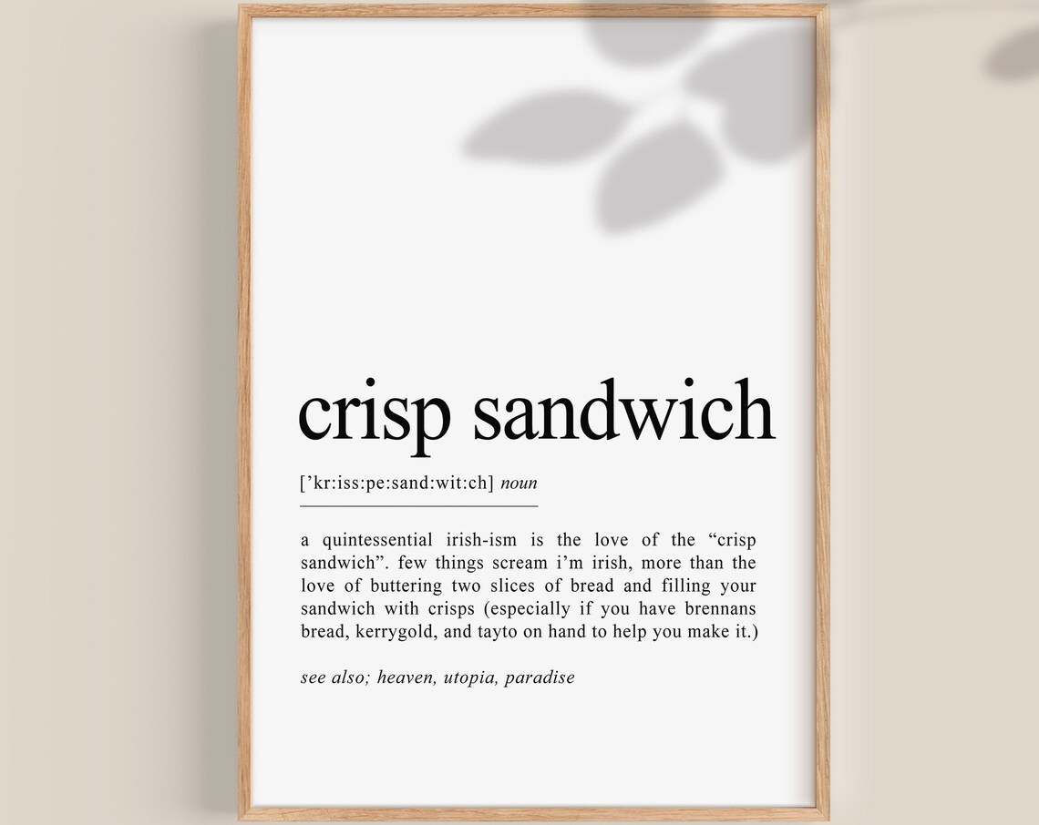 Crisp Sandwich Irish Print, Funny Ireland Travel Poster