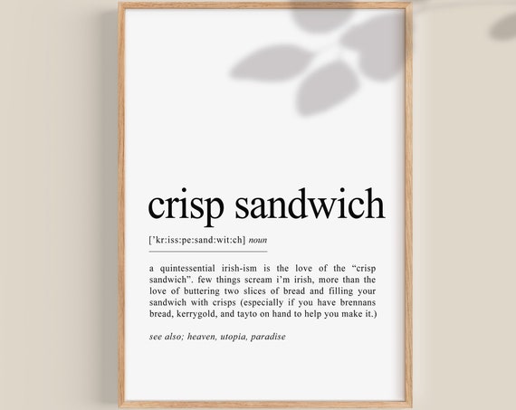 Crisp Sandwich Irish Print, Funny Ireland Travel Poster