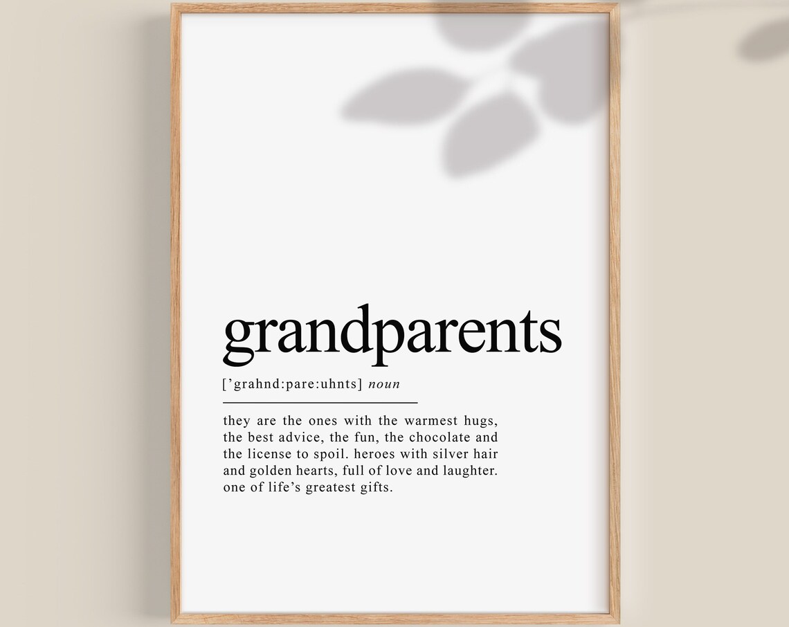 Grandparents Definition Personalized Gift Poster