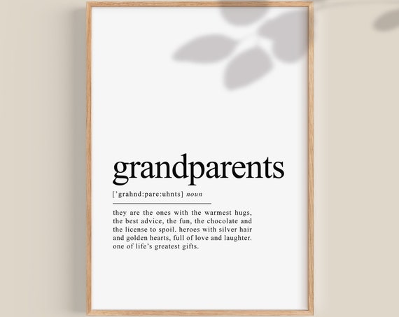Grandparents Definition Personalized Gift Poster