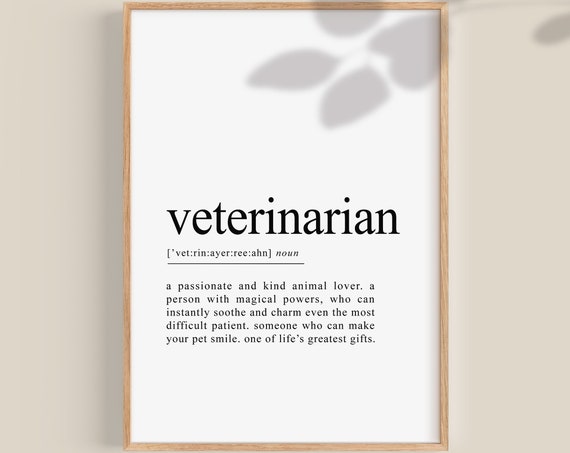 Veterinarian Definition Vet Practice Art Print