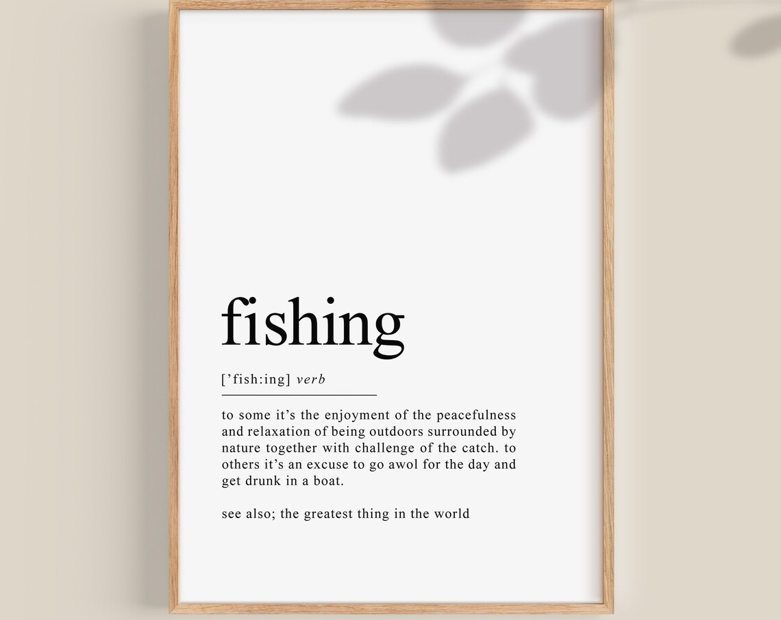 Funny Fishing Dictionary Definition Fathers Day Gift Poster Art