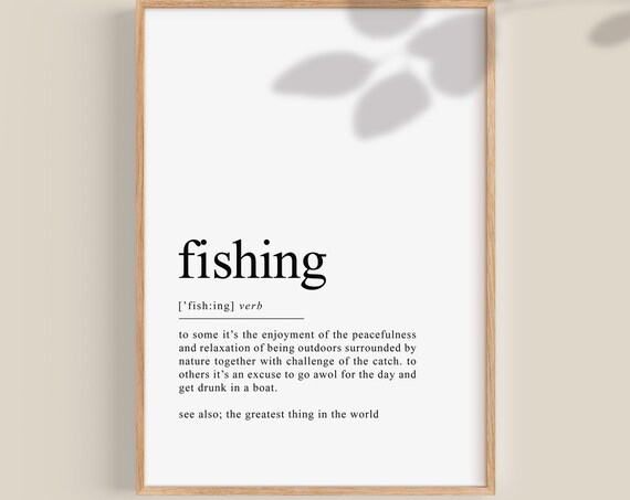 Funny Fishing Dictionary Definition Fathers Day Gift Poster Art