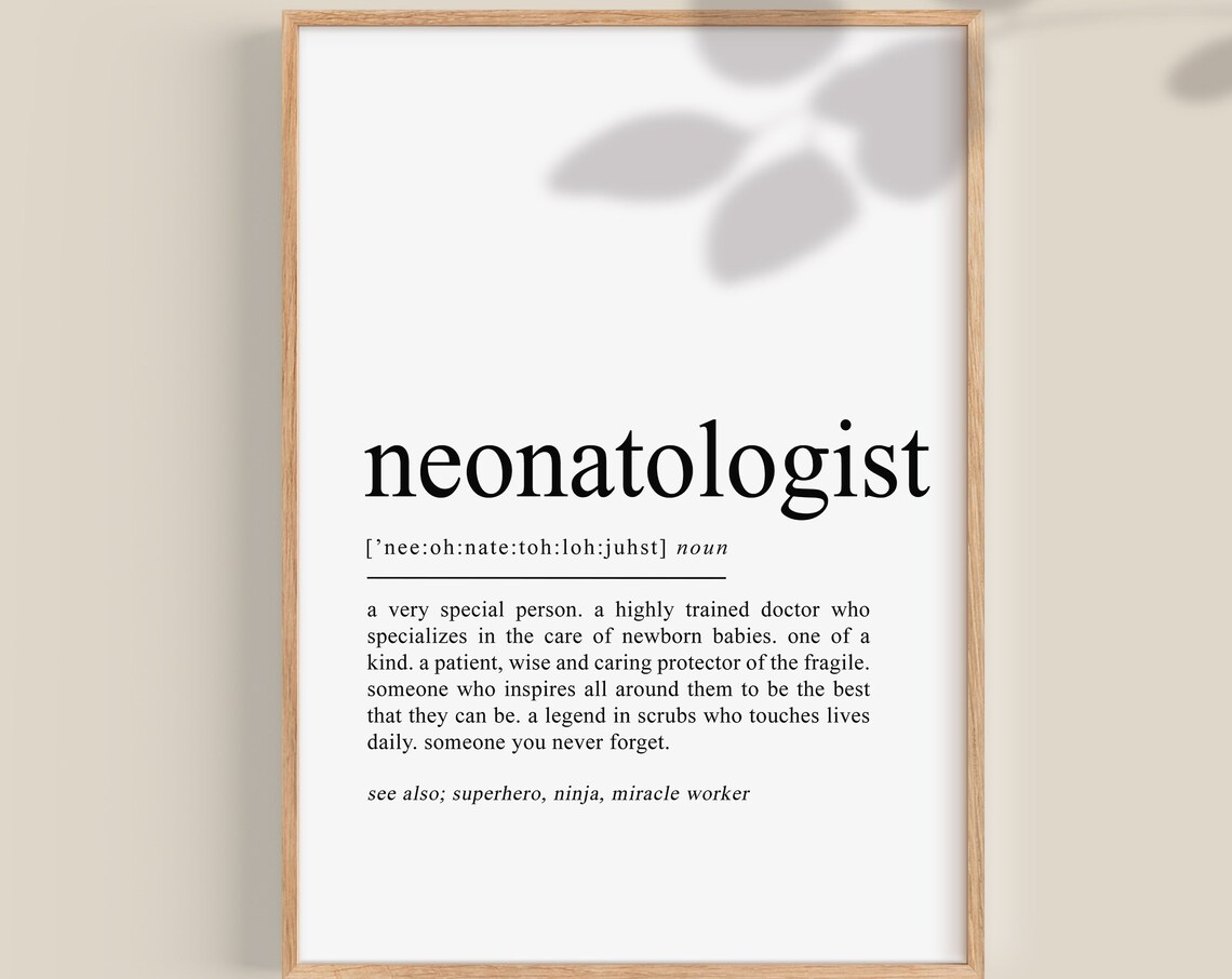 Neonatologist Definition Art Print, Doctor Gift