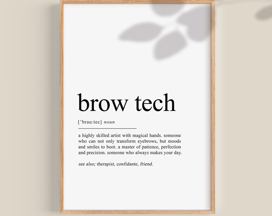 Brow Tech Definition Art Print, Brow Bar Decor