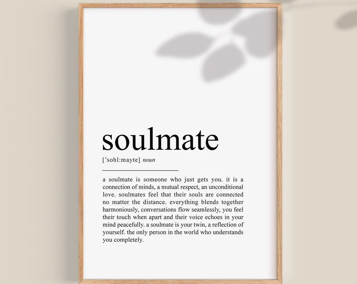 Soulmate Definition Art Print, Gift For Her
