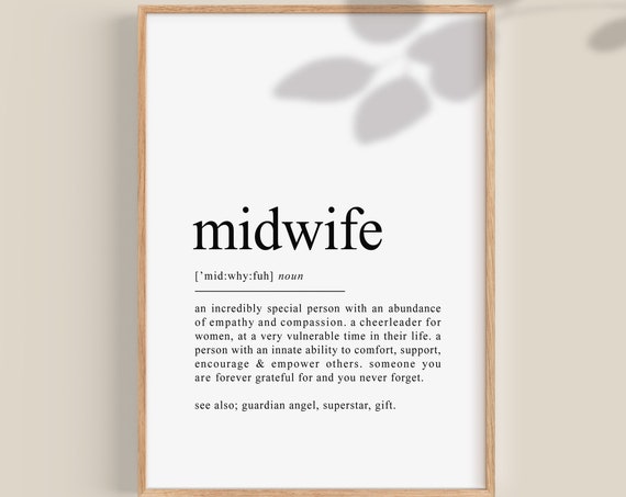 Student Midwife Definition Art Print, Thank You Gift