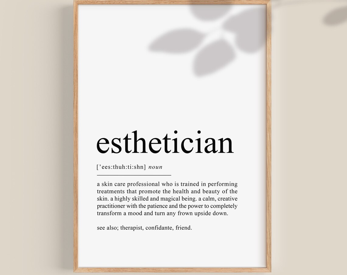 Esthetician Definition Print, Beauty Salon Decor