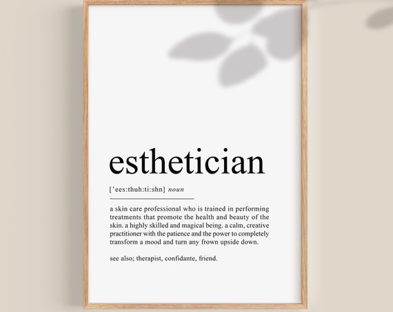 Esthetician Definition Print, Beauty Salon Decor
