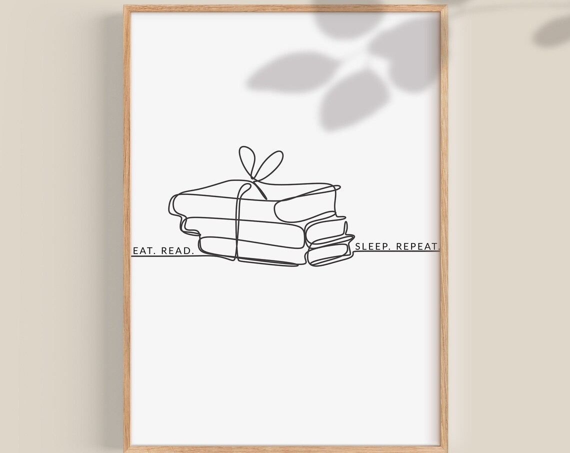 Eat Read Sleep Repeat, Book Lover Wall Art Print