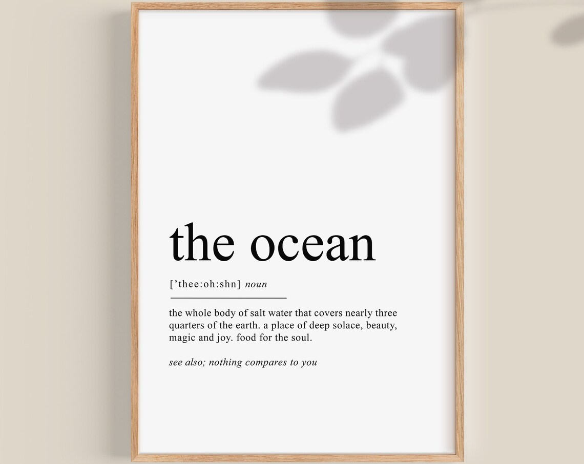 Ocean Lover Sea Definition Beach Wall Art Print
