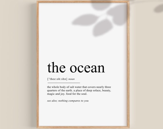 Ocean Lover Sea Definition Beach Wall Art Print