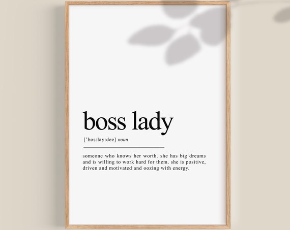 Boss Lady Definition Poster Print, Woman Entrepreneur