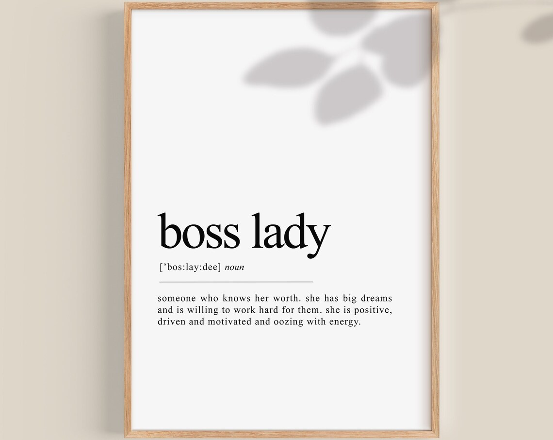 Boss Lady Definition Poster Print, Woman Entrepreneur