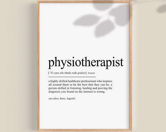 Physiotherapist Definition Art Print, Physio Gift