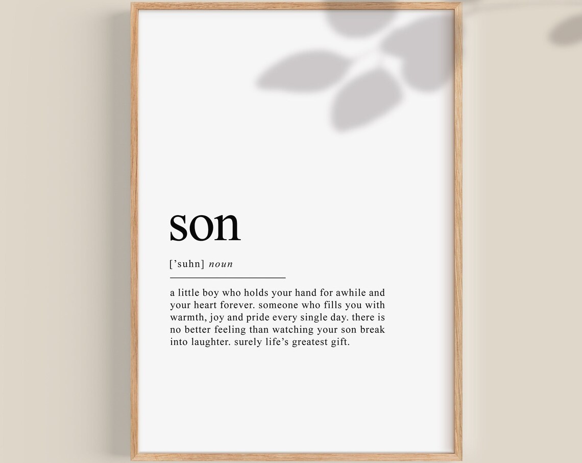 Son Definition Print, Personalized Gift Wall Art