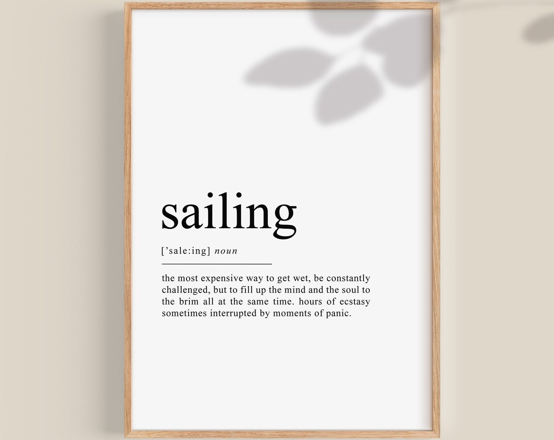 Sailing Definition Art Print, Nautical Wall Decor