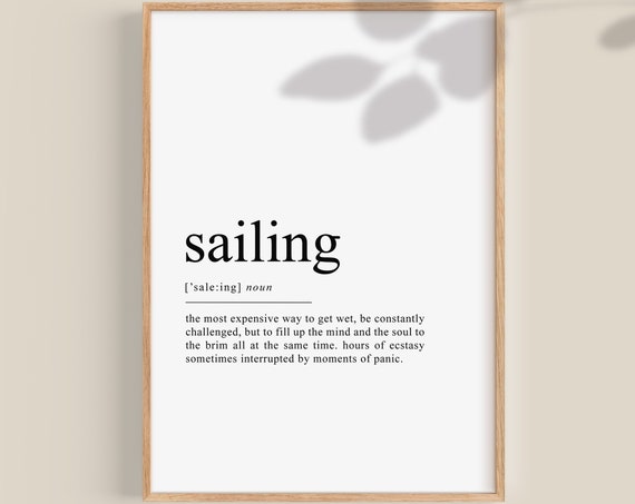 Sailing Definition Art Print, Nautical Wall Decor