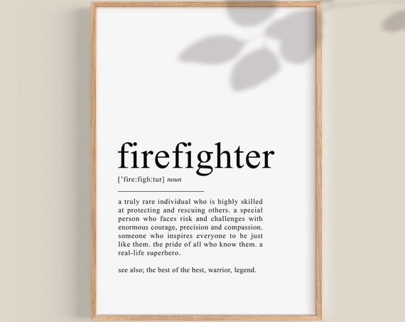 Firefighter Definition Typography Art Print